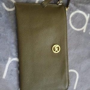 Authentic MK wristlet in green